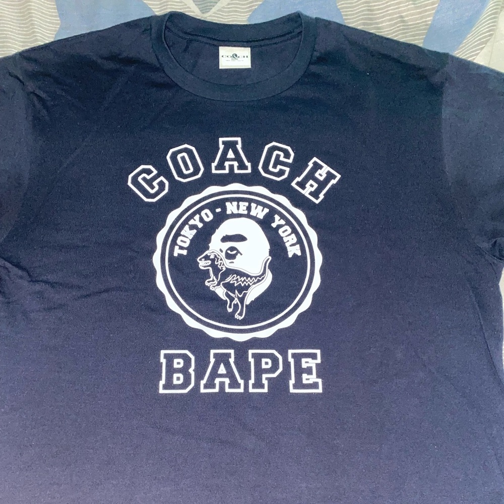 *XL* Authentic Coach X Bape Navy T-Shirt